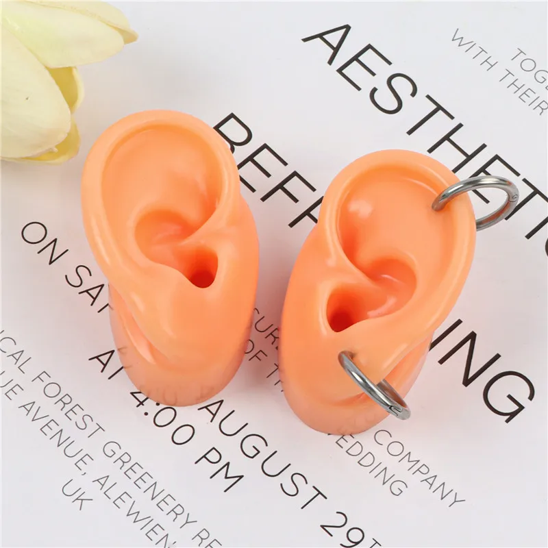 High Quality Simulation Silicone Human Ear Model Hearing Earphones Making Practice Piercing Ear Stud Jewlry Display Earring Tool