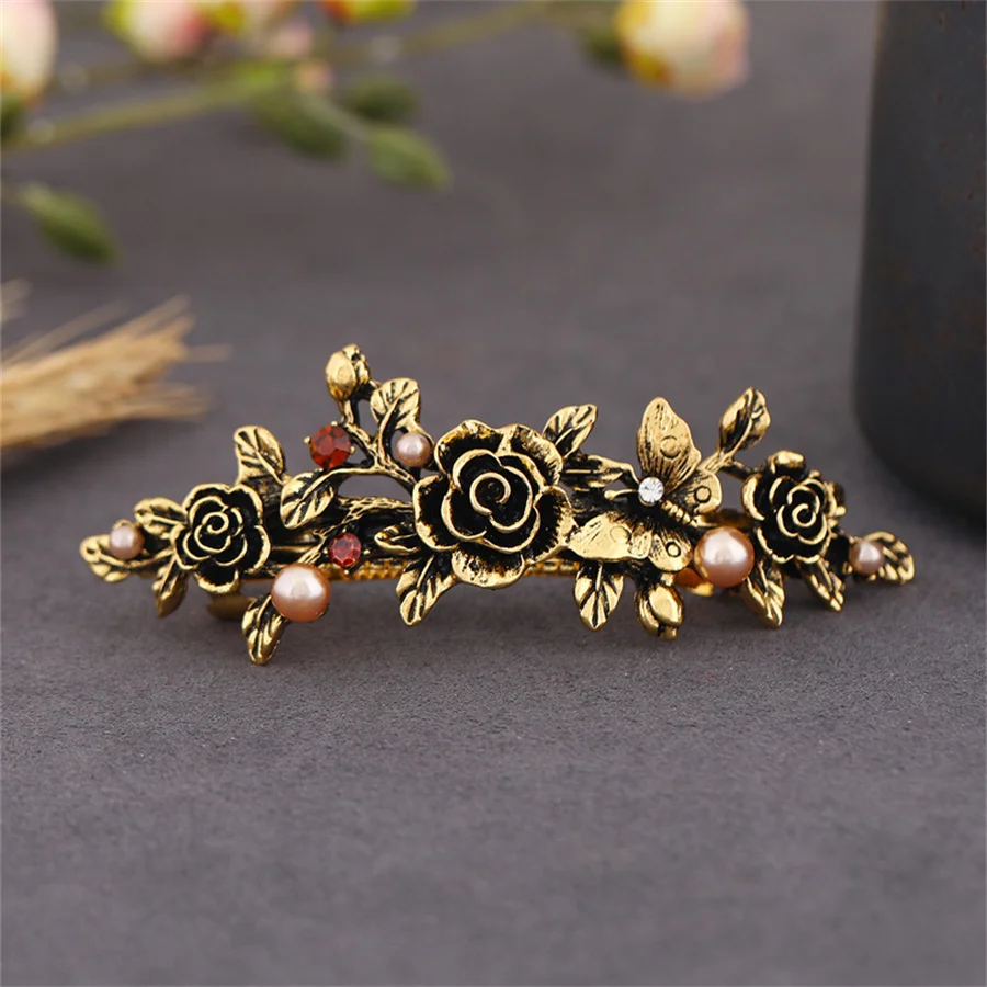 

New Retro pearl flowers Haarspeld Voor Vrouwen Fashion Rhinestone Strik Haar Clips Haarspeldjes Styling Tools Haaraccessoires