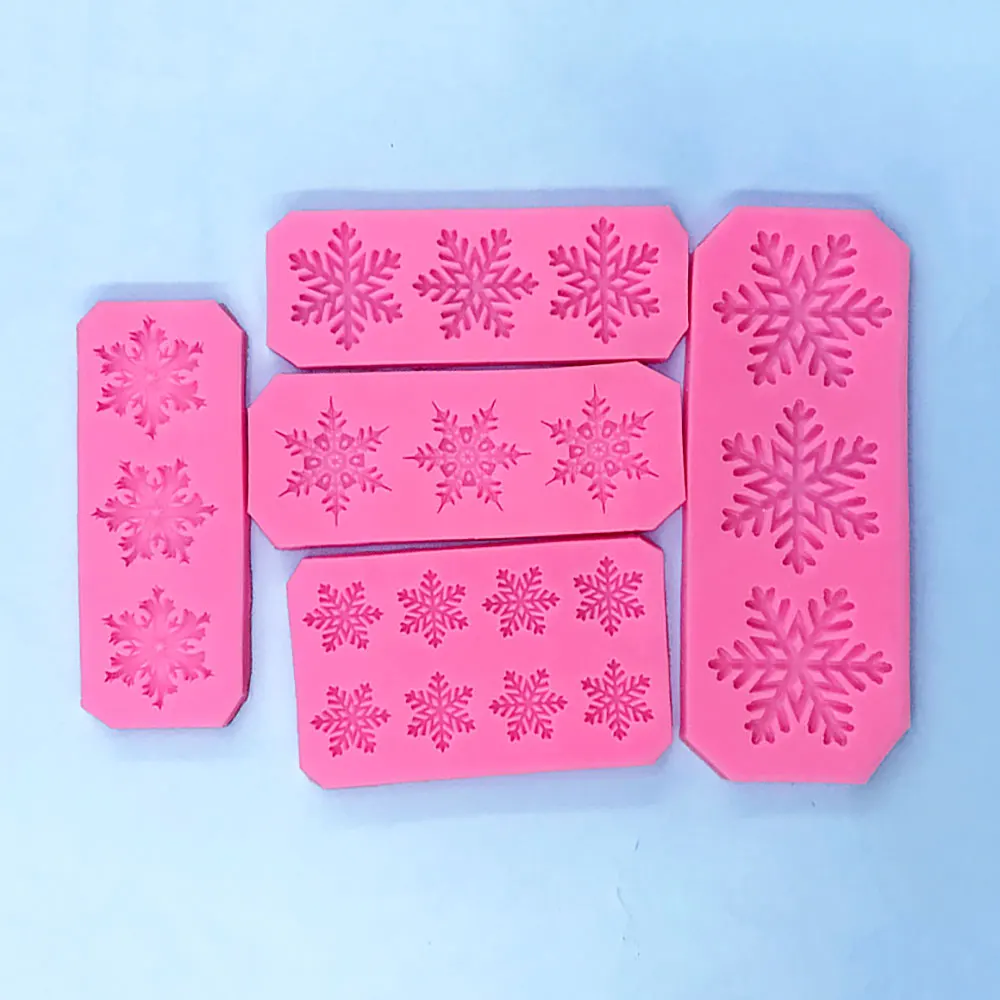 Silicone World Snowflake Silicone Mold DIY Fondant Cake Decoration Molds Christmas Chocolate Baking Tools Resin Clay Mold