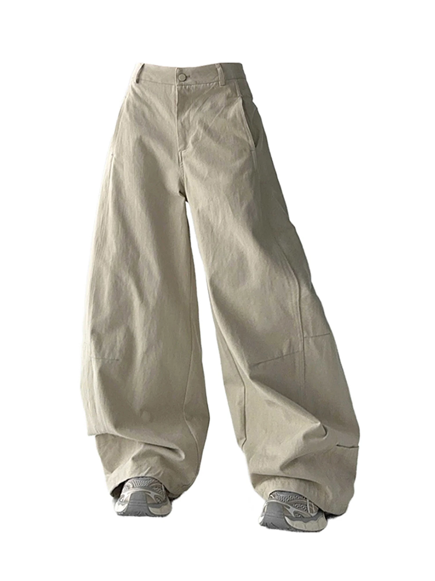 Women's Grey Baggy Pants Y2k High Waist Oversize Wide Leg Pants Harajuku 2000s Y2k Vintage Boyfriend style Trousers 2025 Clothes