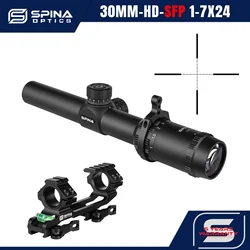 SPINA OPTICS JungleShade HD LPVO 1-7x24 SFP Second Focal plane 1-100m Tactical Hunting Scope