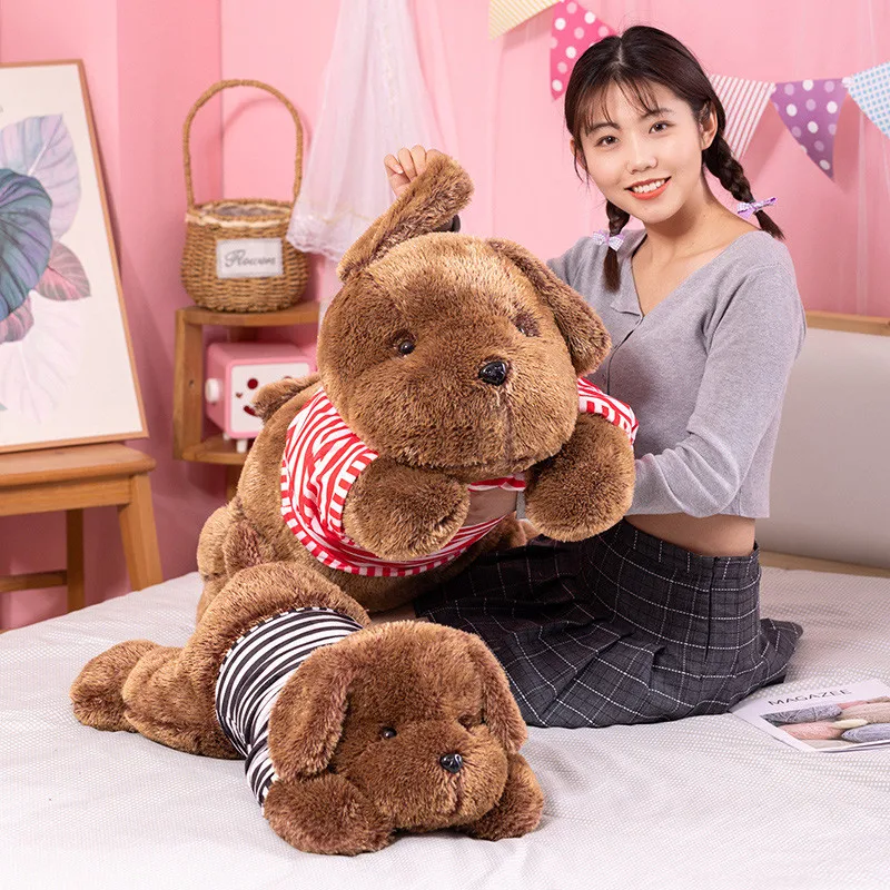 120CM Giant Kawaii Soft Down Cotton Dog Plush Pillow Doll Stuffed Pet Doll Baby Sleep Pillow Accompany Gift for Girlfriend