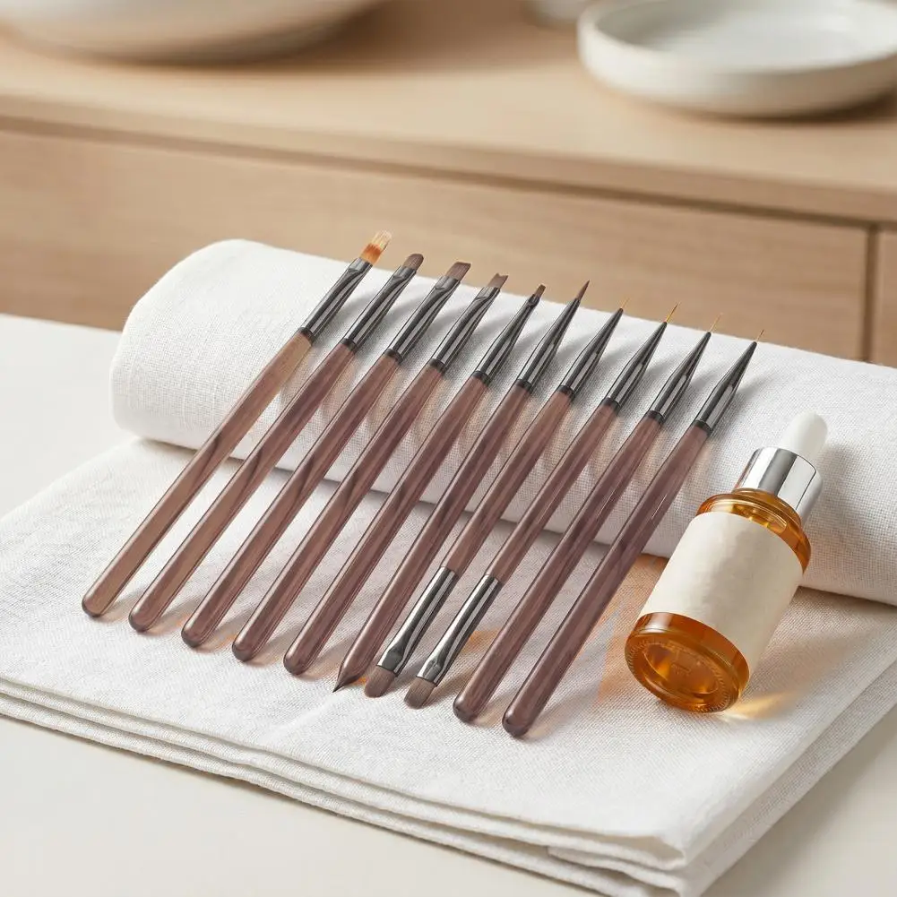 Professional Nail Brush Nail Design Tools 9pcs Nail Art Brush Set Professional Manicure Painting Tools Multi-purpose Gel for Diy