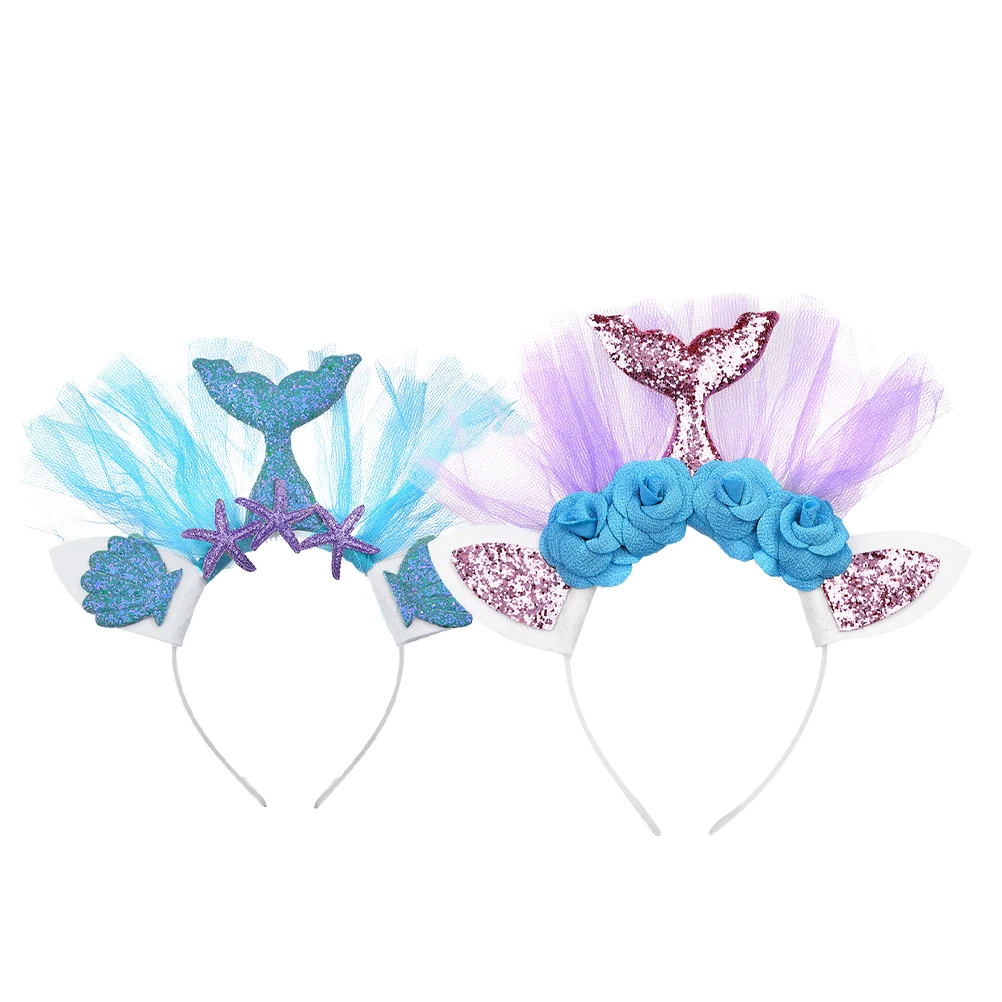 

Ocean Hairband Girl Hoop Kids Headbands Princess Cartoon Shell Accessories Child