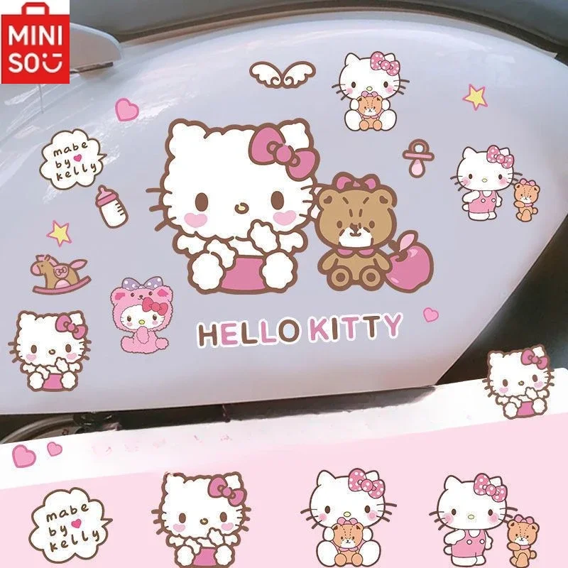 

MINISO Sanrio HelloKitty Car Glass Shell Modified Stickers Melody Combination Mini Waterproof Cover Scratch Decoration Stickers