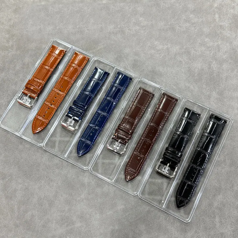 FUYIJIA زوجين مخصص لينة جلد البقر حزام 316L دبوس من الفولاذ المقاوم للصدأ مشبك الساعات 10 مللي متر ~ 24 مللي متر نمط التمساح المعصم الفرقة