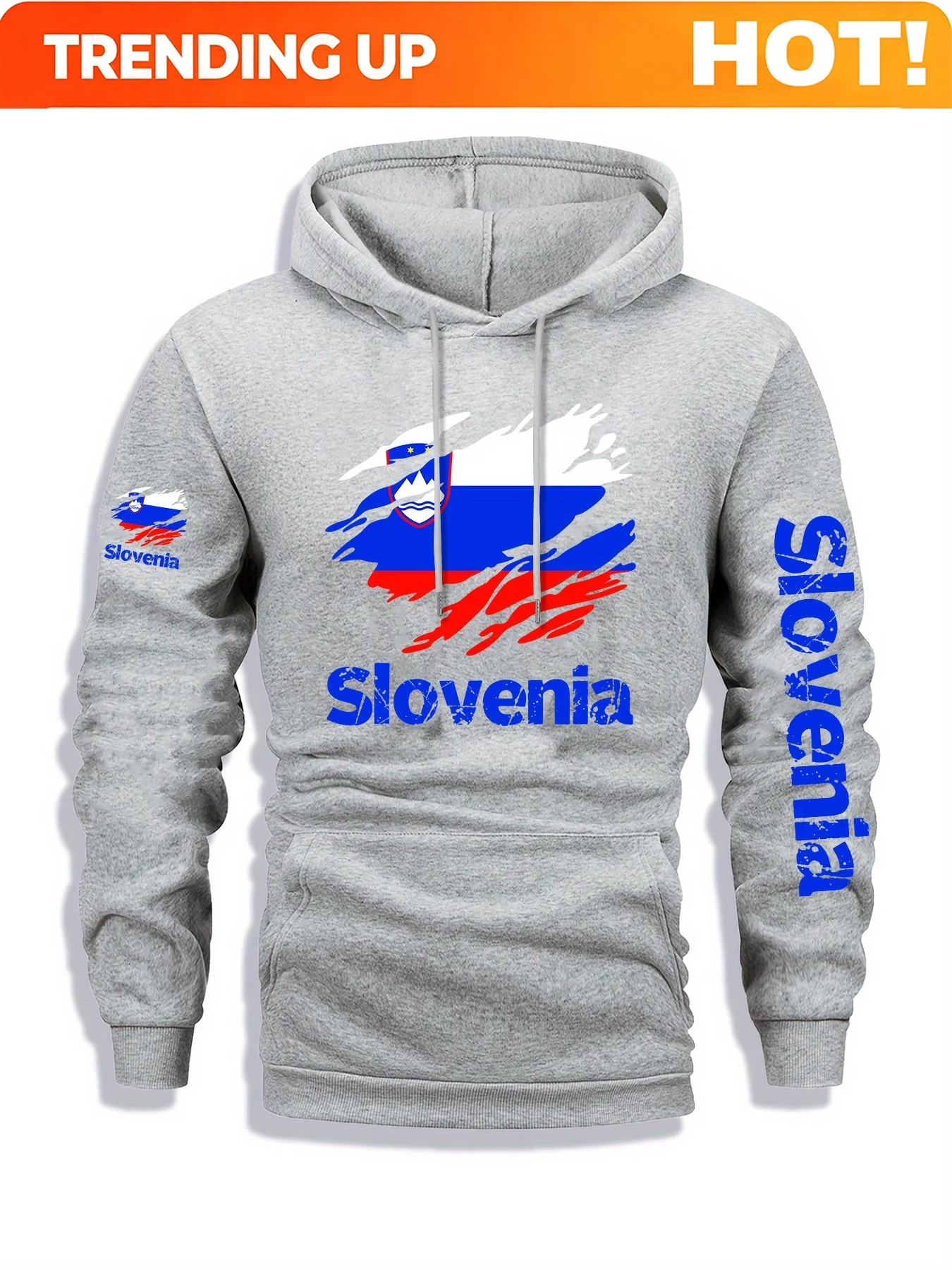 Customization Men'S Multi-Figure Fleece Hooded Sweatshirt Slovenia Autumn And Winter Versatile Sports Casual Casual Hooded Sweat