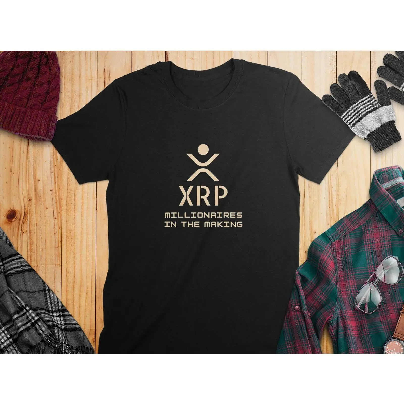 T-shirt « XRP Millionaires in the Making » pour les propriétaires de crypto-monnaies, pour les passionnés de crypto-monnaies, vêtements tendance, style vintage légèrement délavé