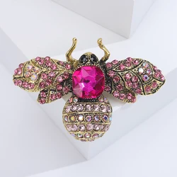 Rhinestone Bee Brooches for Women Unisex Glass Insect Pins Banquet Party Backpack Gifts Jewelry Accessories