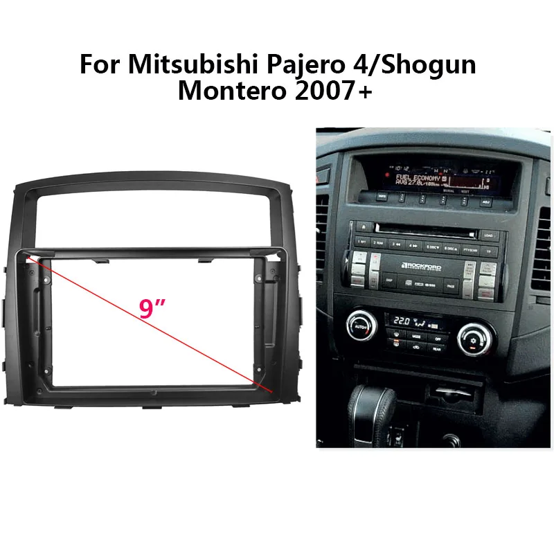 2 Din Car Radio Fascia For Mitsubishi Pajero 4/Shogun/Montero 2007+ Auto Stereo Install Dash Panel Mount Center Console Holder