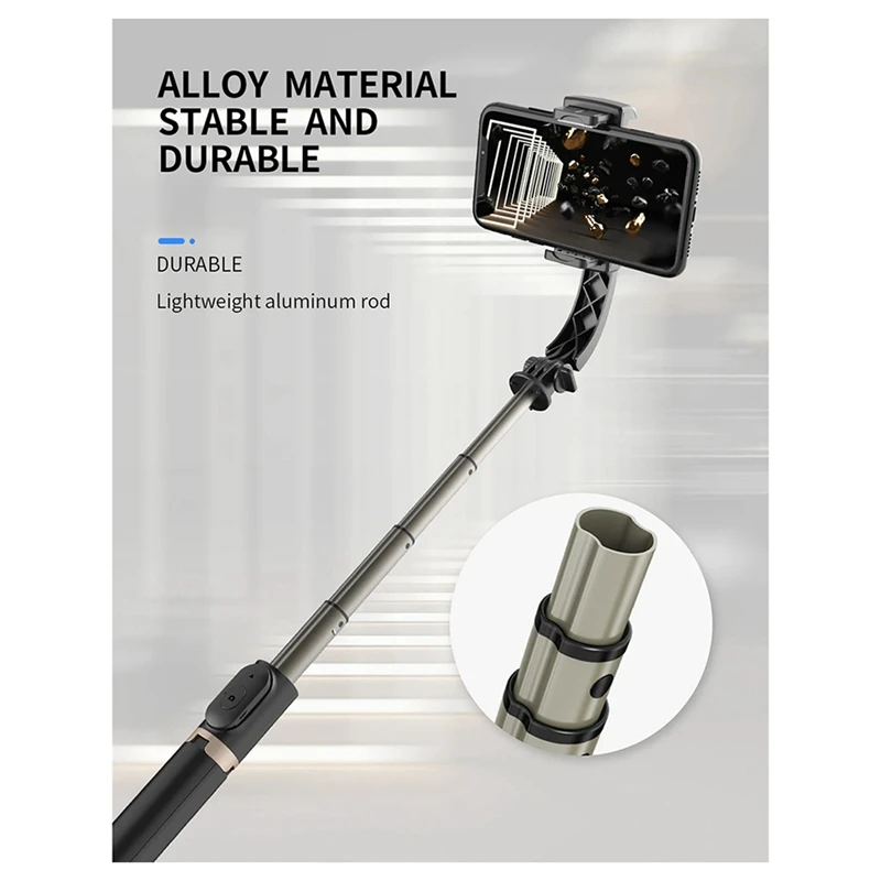 Hot Sale-Handheld Gimbal Stabilisateur Selfie Stick Smartphone Action Kameralar Bluetooth Tripod