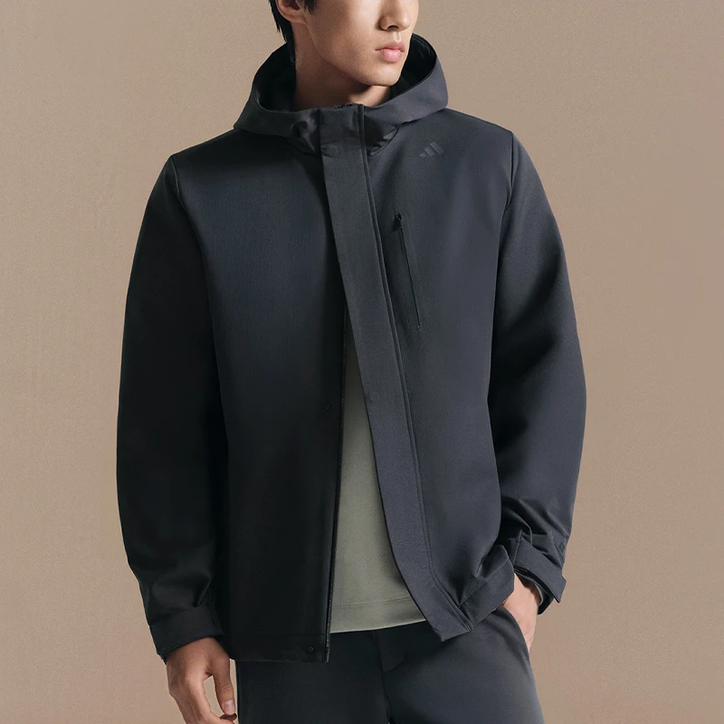 Adidas Authentic Spring Autumn Men's Water-Repellent Moisture-Wicking Warm Hooded Jacket KG0827
