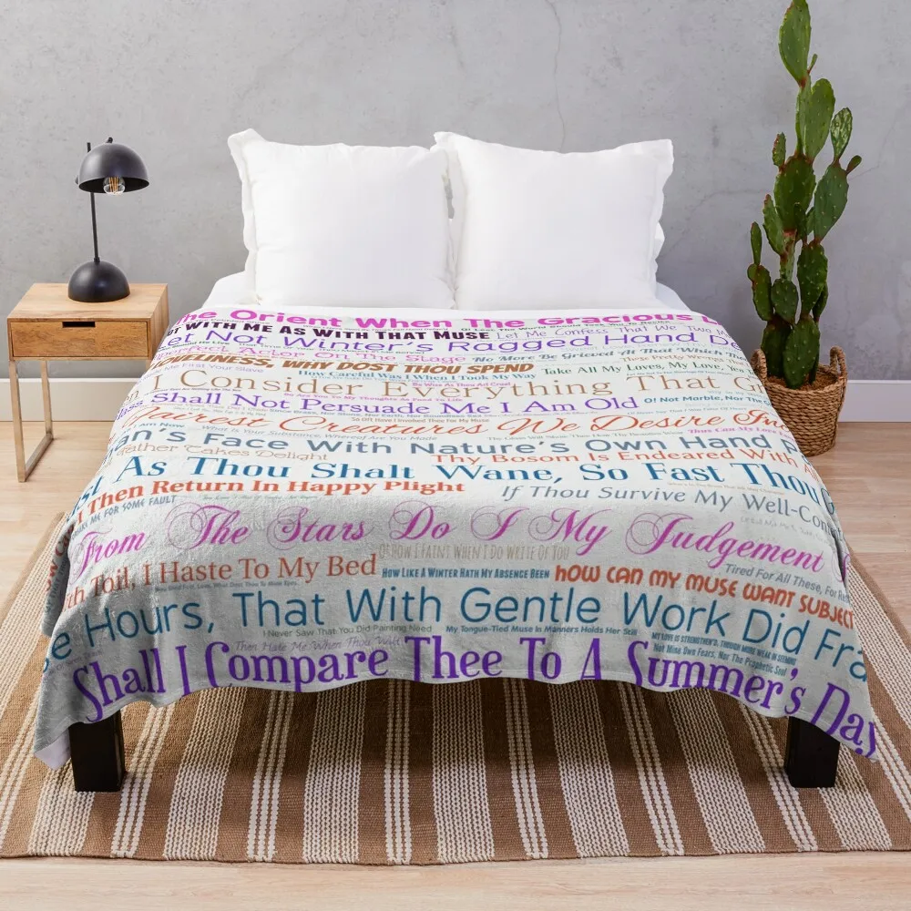 

Shakespeare Sonnets Throw Blanket Custom for sofa warm for winter Blankets