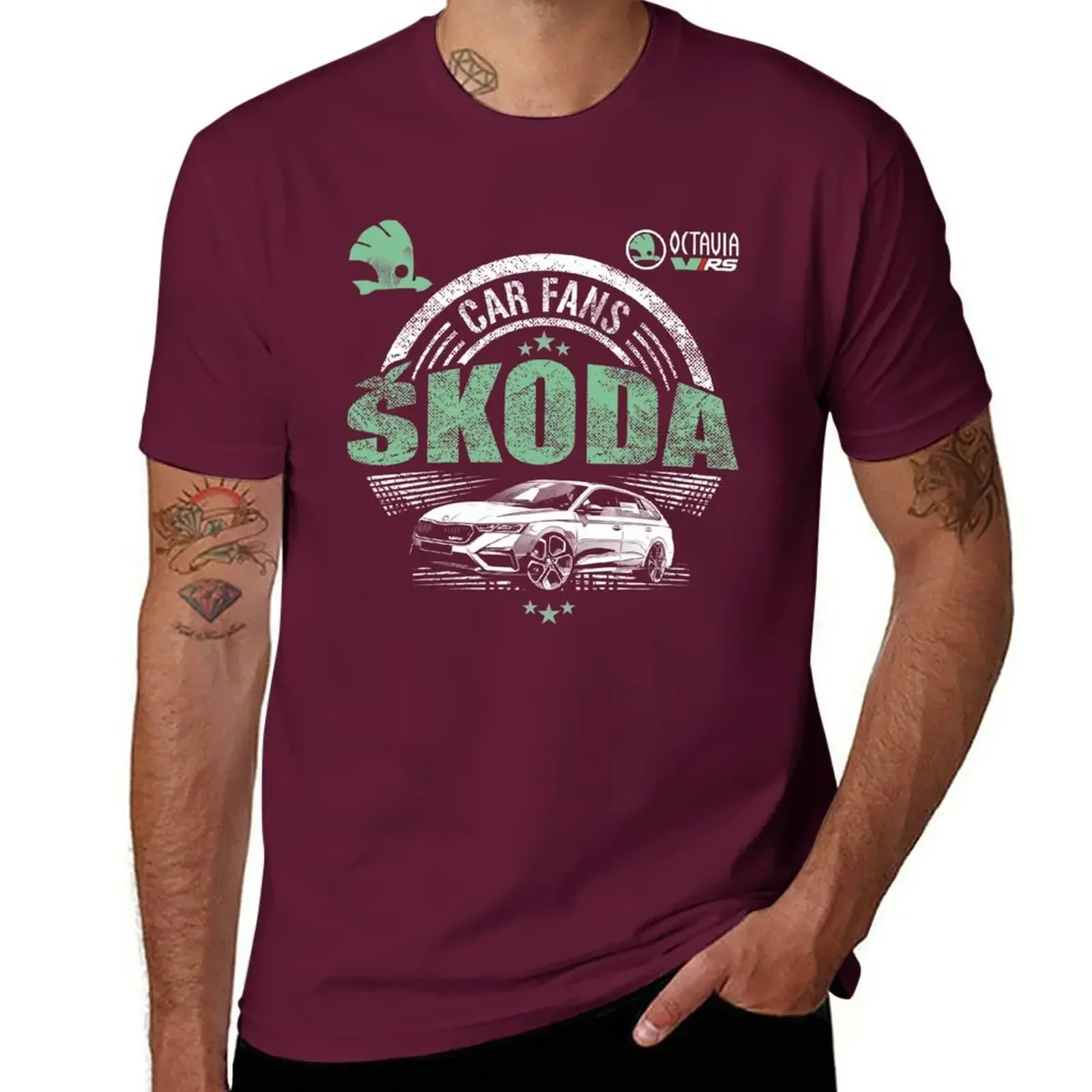 Vintage Clothes Custom Mens Graphic T-shirts Funny New ?koda Octavia RS (dark Background) T-Shirt Harajuku Graphic Funny Style