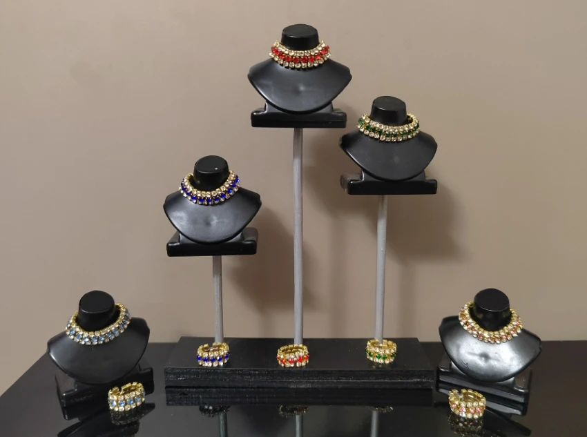 Doll Mini Jewelry Accessories 1/6 Miniature Earrings Necklace Ring Doll Mini Bracelet Jewelry Luxury Doll Decorated