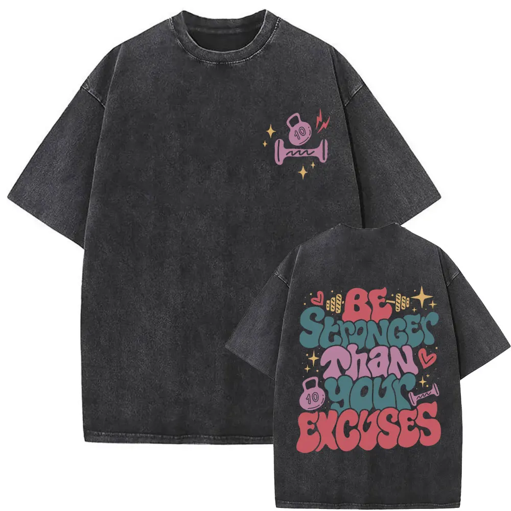 Work Out To Eat Out Funny Gym Fitness Pump Cover Washed Vintage T-shirt Men Women Oversized T Shirts Men's Clothing Streetwear
