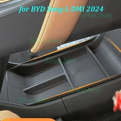 Car Armrest Case Storage Box for BYD Song L DMI 2024 Under Central Console TPE Storage Box Layering Box Interior Accessories