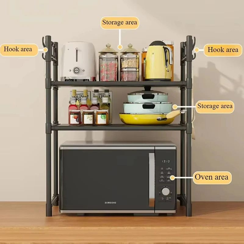 

Kitchen Storage Rack Multi-Layer Microwave Rack Simple Standing Countertop Condiment Oven Organizer Shelf Kitchen Accessories