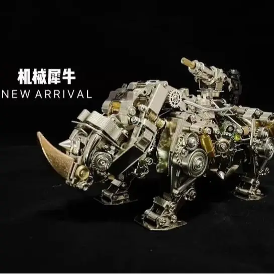 Hell level high difficulty, metal assembly, rhinoceros model, adult, 3D puzzle, building block toy, birthday gift