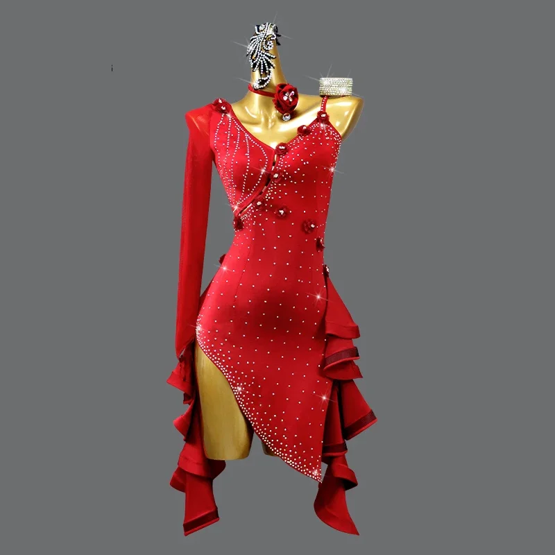 

2024 Latin Dance Practice Clothing Costume Girls Dresses for Prom Competition Sports Evening Skirt Top Women Clothes Samba Party