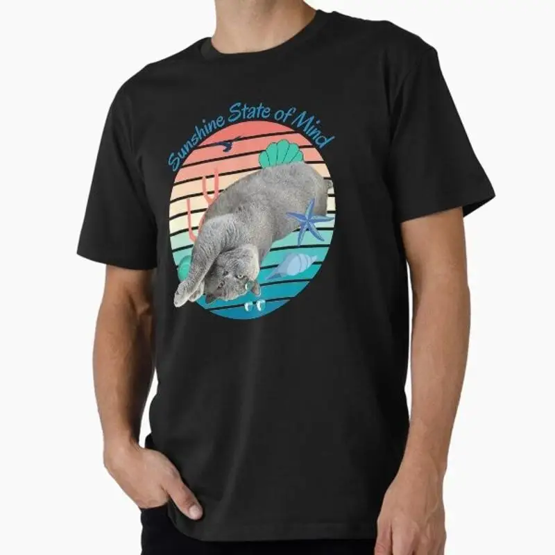 Lazy Cat Chilling in the Sun Premium Made USA AUS  T shirt M 2XL