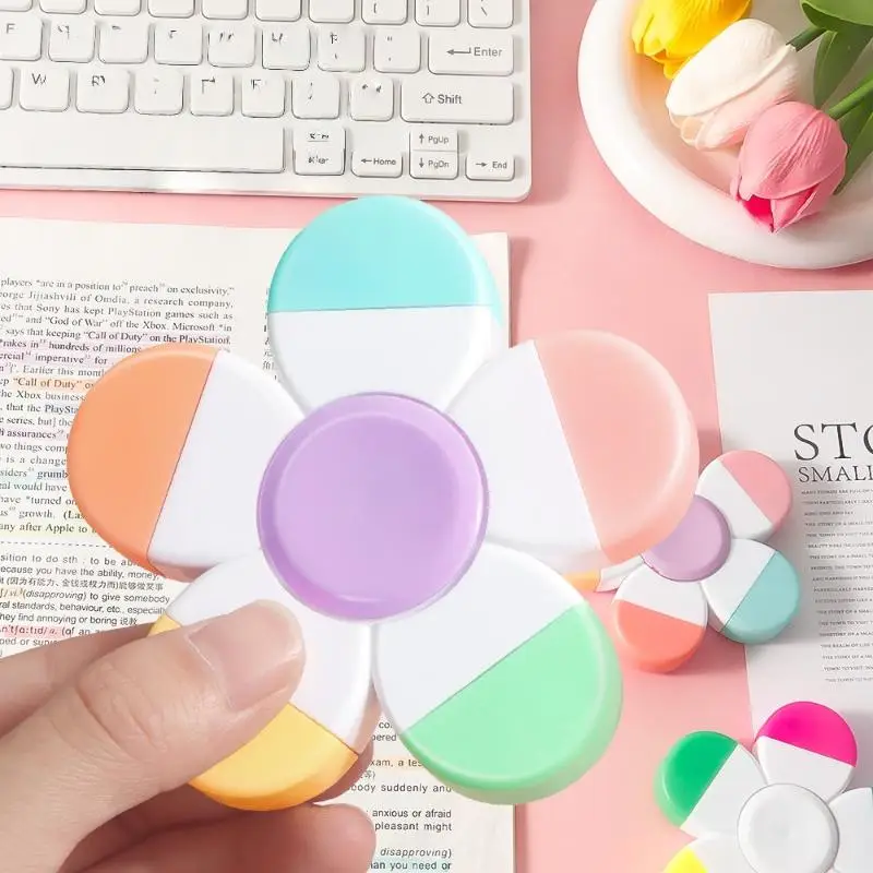 

Новые флуоресцентные ручки-маркеры 5-в-1 в форме цветка, 1 шт., для школы и офиса, канцелярские товары