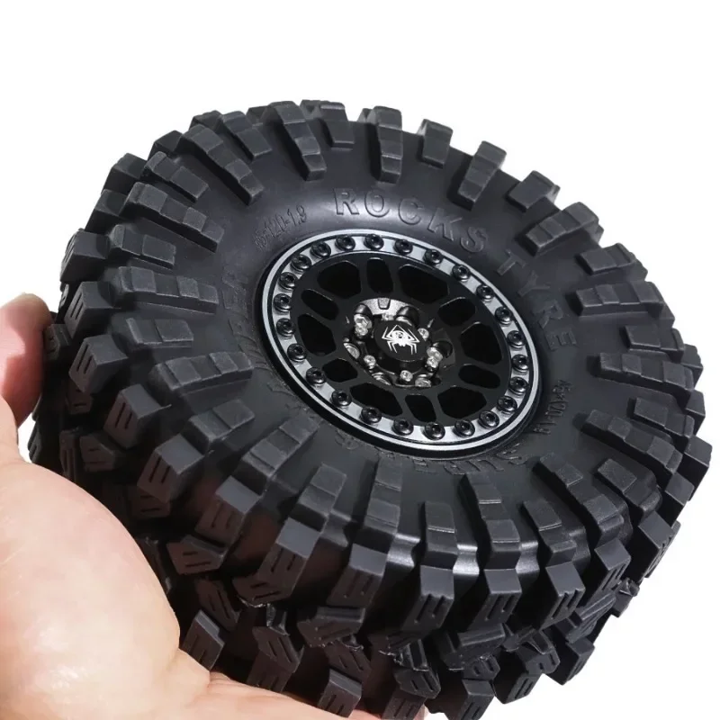 1.9 Inch 120mm Rubberen Banden + metalen Wielnaaf Voor 1/10 Rc Crawler Auto Trxs Trx4 Trx6 Axiale Scx10 90046 Redcat Yikong Rc4wd Rgt