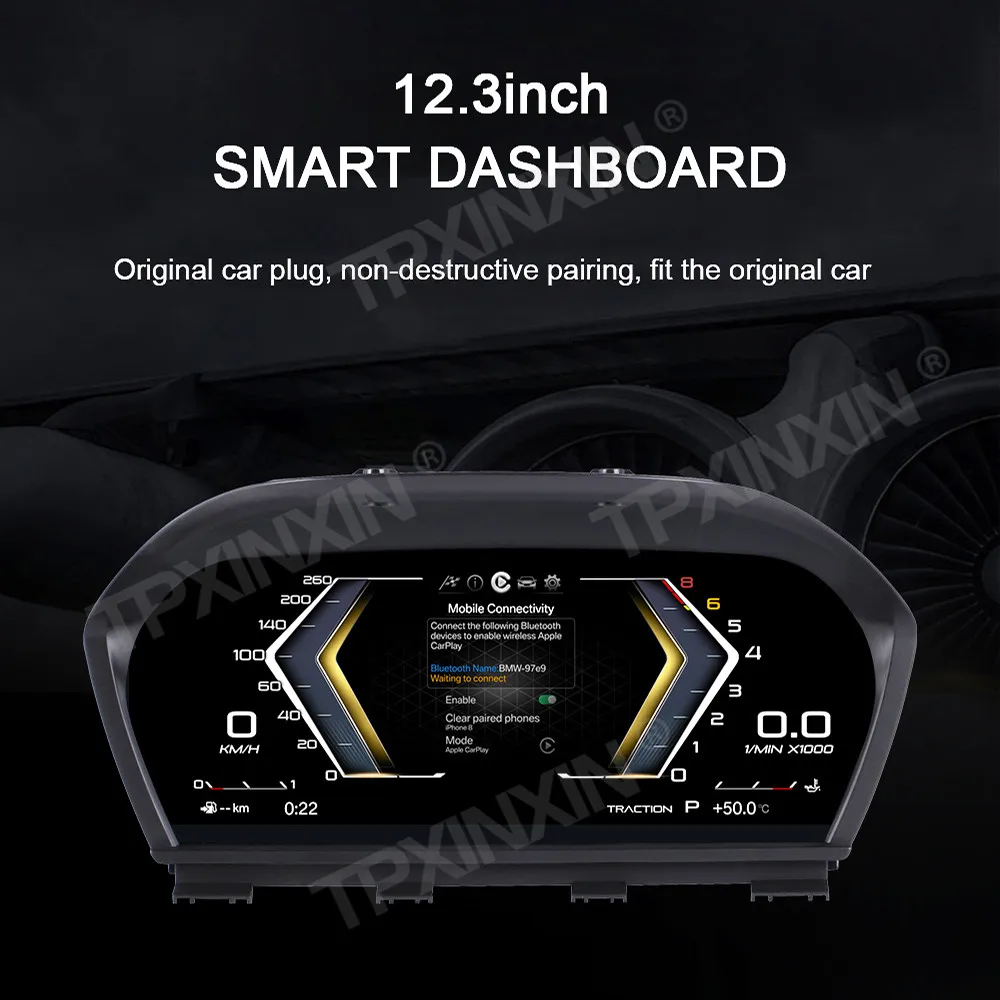 12.3“ For BMW 3 series E90 E91 E92 E93 (2005-2012) Digital Instrument Cluster Odometer Speedometer Support Original Car System