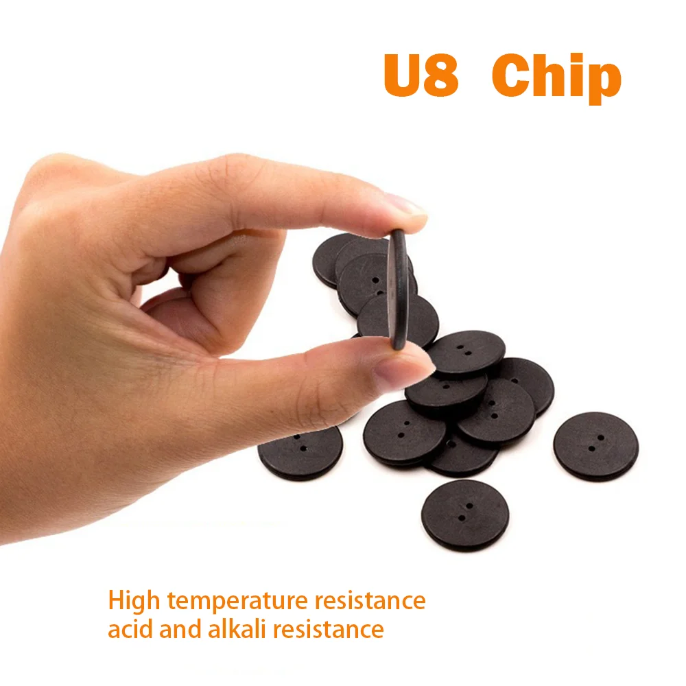 1pc Dimensioni alternative Moneta rotonda Super dura Resistente all'usura Identificazione RFID ad alta frequenza Etichetta butonica elettronica lavabile