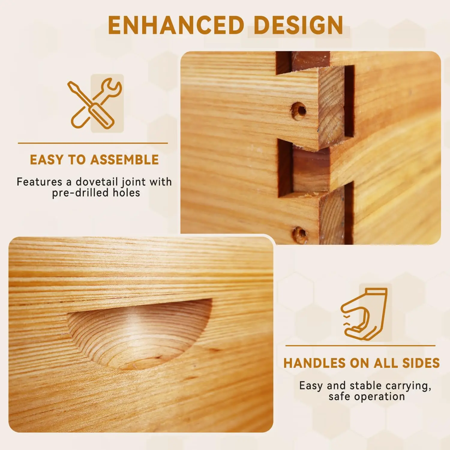 Free ShippingPOLLI 10 Fe Hive, Swax Coated Hives For Keeper,hive Include 2 Deep Boxes And 1 Medium Hive Box With Fe And