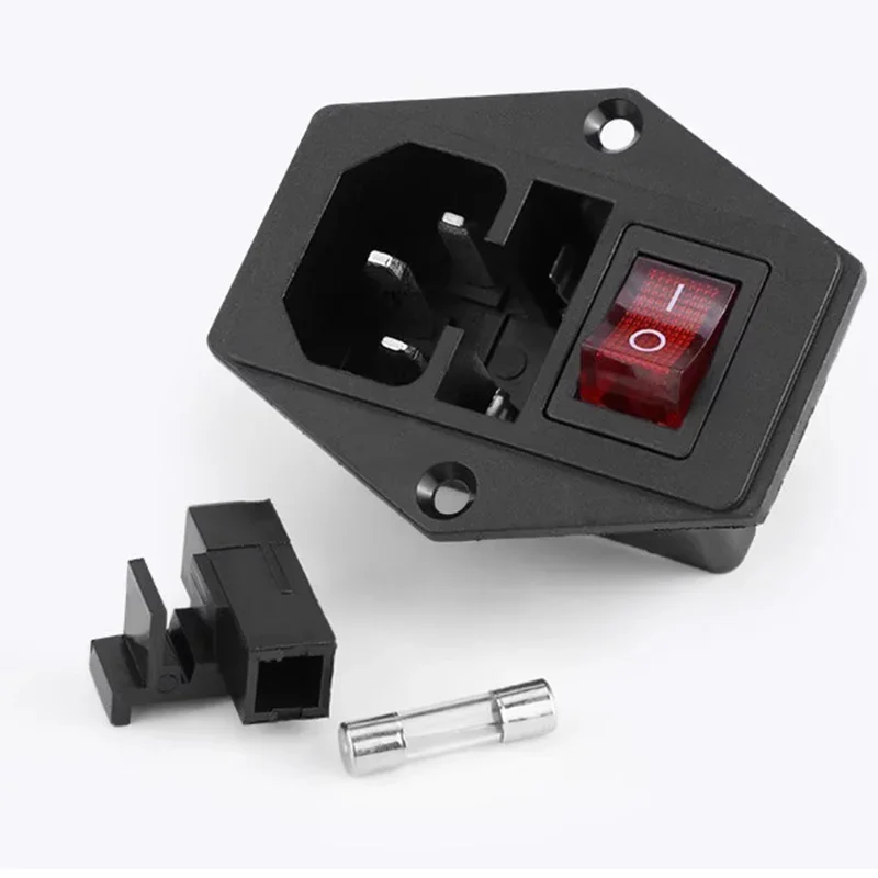5 Stuks IEC C13 C14 Power Inlet Socket 10A 250V Met Tuimelschakelaar Zekeringhouder 3 Pin Wisselstroom connector
