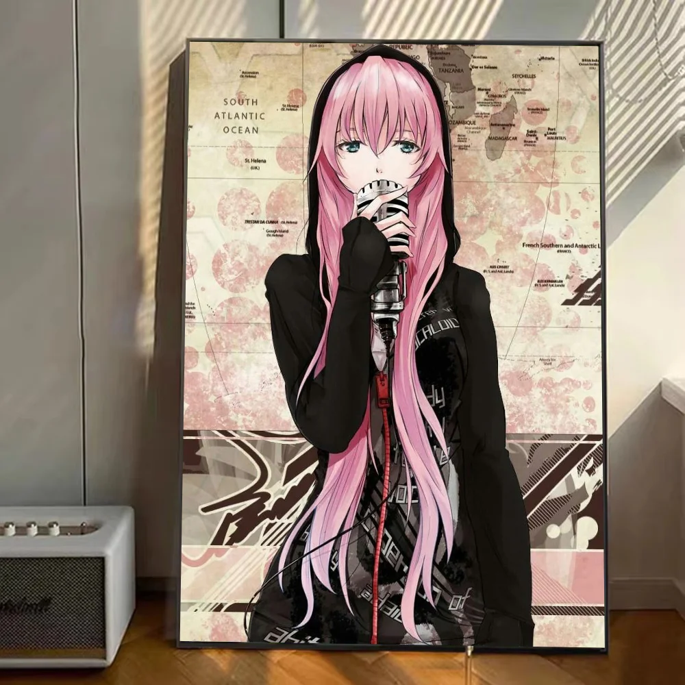 Megurine Luka ملصق ملصقات الفن جداريات حائطية ديكور لعبة غرفة ديكور الهدايا Kawaii HD اللوحة سيارات القط #4