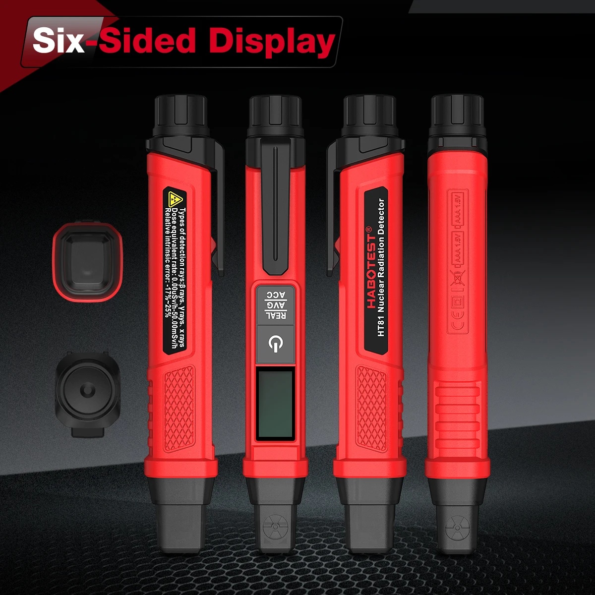 HABOTEST HT81 قلم كاشف الإشعاع النووي المحمول جيجر عداد الجرعات لاختبار حجر جوهرة خام الأورانيوم