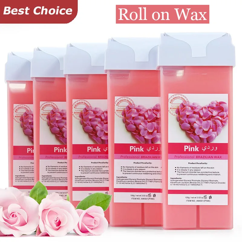 Kit de cire épilatoire au miel avec Machine chauffante à cire à rouler 100 pièces papiers de cire inclus crème de cire rechargeable