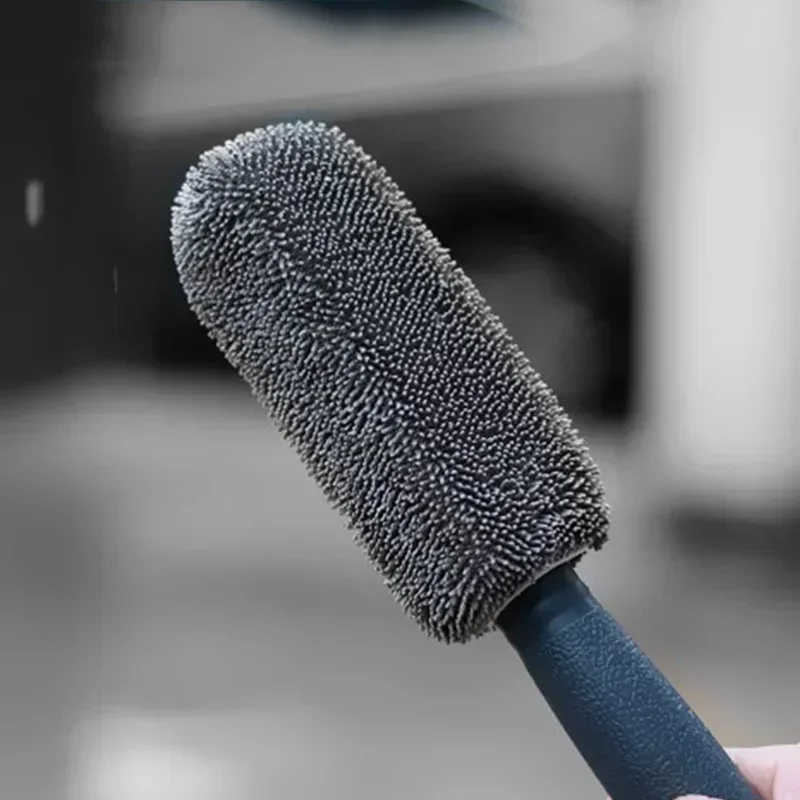 فرشاة حافة إطارات محور السيارة - أداة تنظيف العجلات بمقبض بلاستيكي (قطعة واحدة)