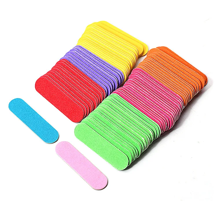 100 Uds. Tablero de esmeril de madera de colores mezclados lima de uñas de madera mini lima de uñas herramienta de manicura 240/240