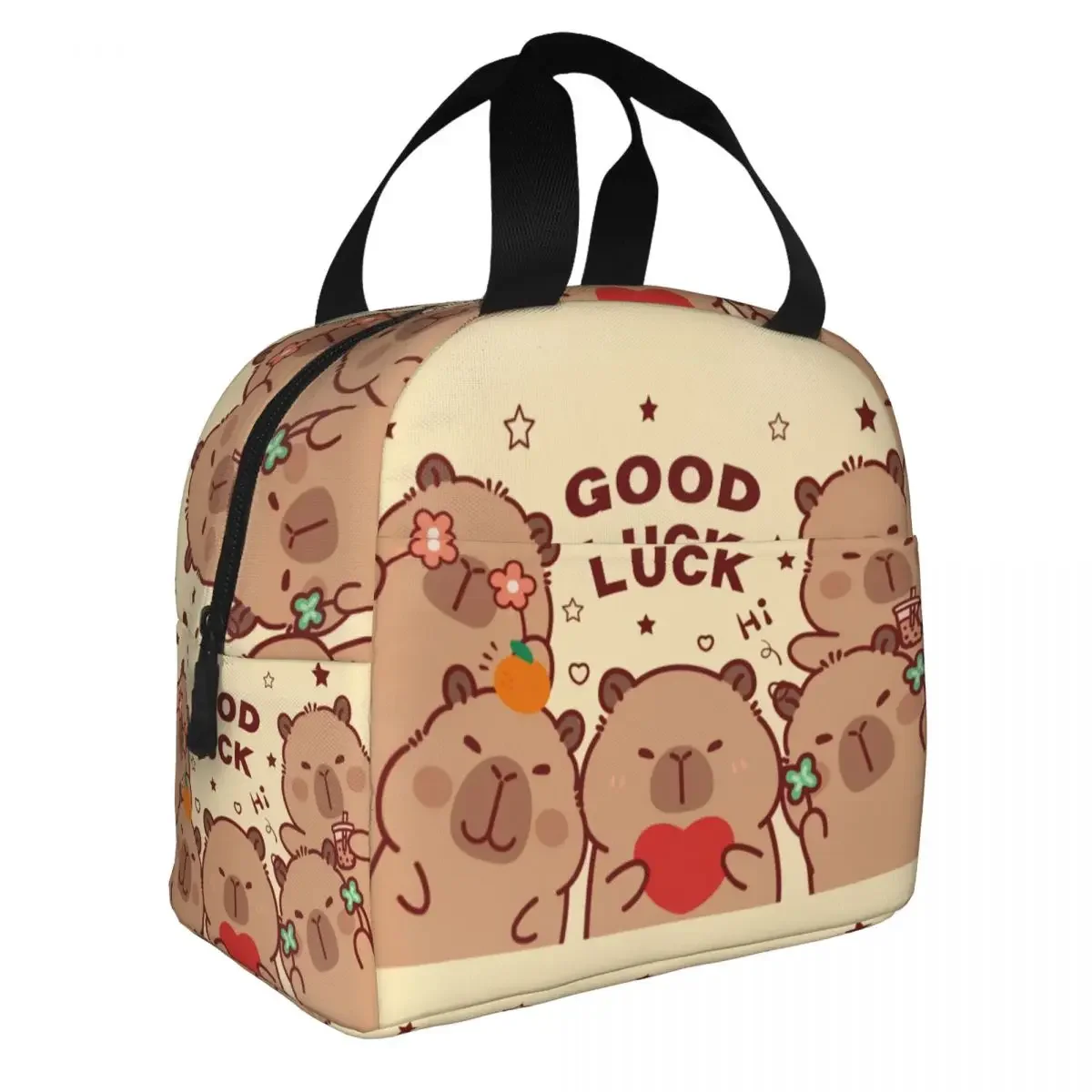 Custom Capybara Portable Lunch Box for Women Leakproof Thermal Cooler Food Insulated Lunch Bag School Children Student