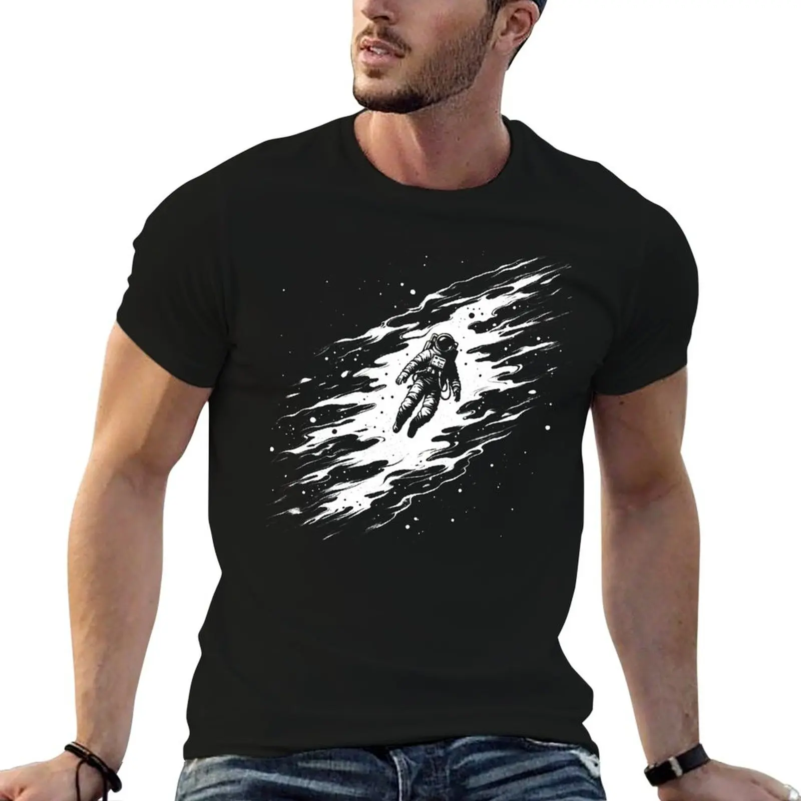 

Unknown Galaxy: Astronaut Lost in Cosmic Space T-Shirt customizeds Short sleeve tee oversized t shirt sweat shirts, men