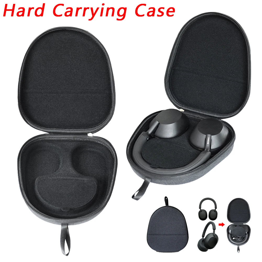 

Жесткий чехол для переноски, противоударный портативный ящик для хранения, сумка из ЭВА, защита от царапин, дорожный защитный чехол с защитой от падения для Sony WH-1000XM5 Hea
