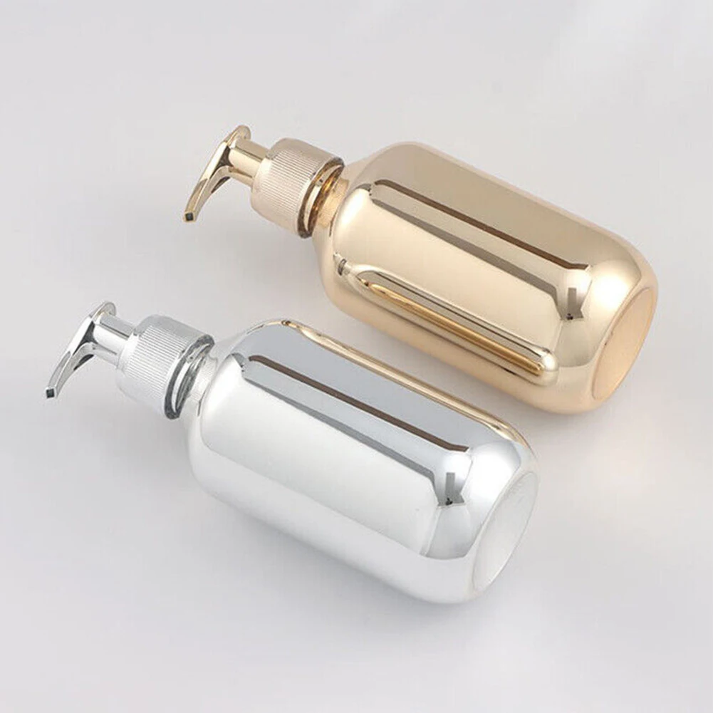 PET Plastic Soap Bottles 300ml Hand Soap Dispensers Gold Chrome Suitable for Dish Soap Hand Soap Lotion Body Wash