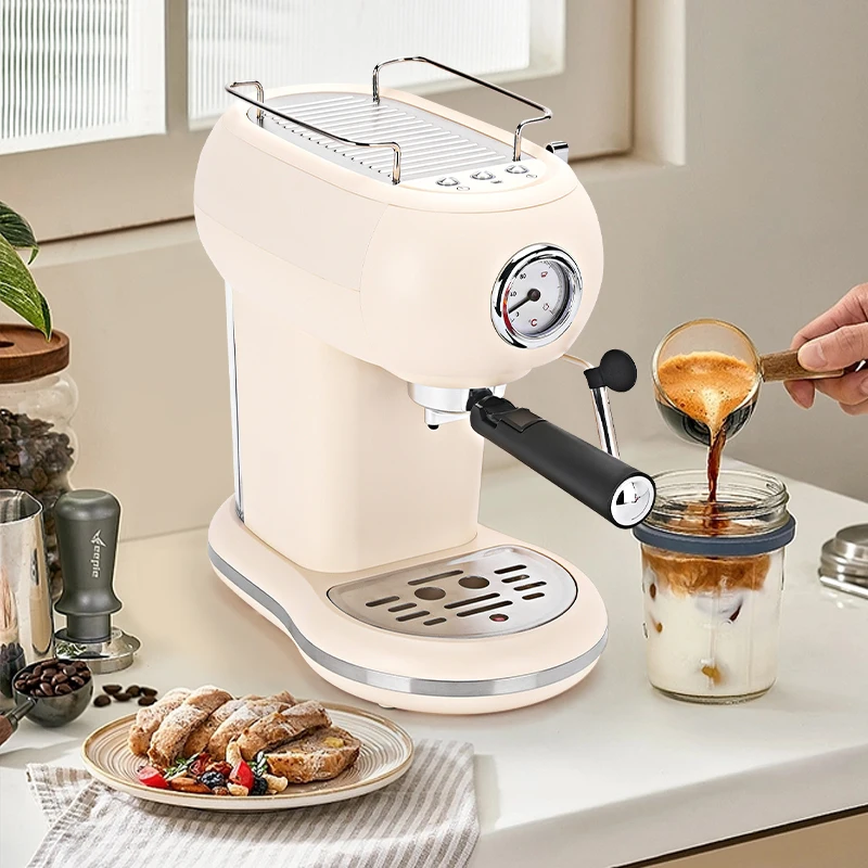 ماكينة إسبريسو مدمجة 220 فولت ماكينة صنع قهوة اسبريسو شبه أوتوماتيكية