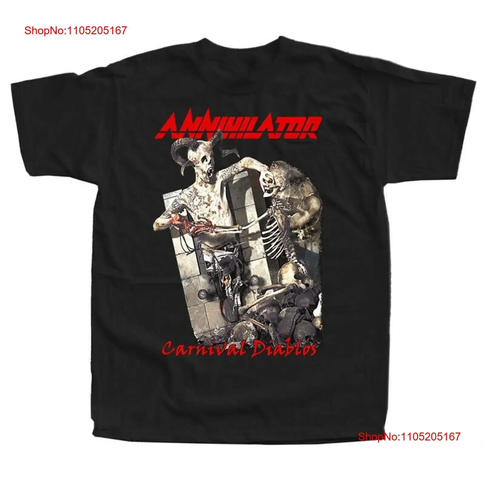 Annihilator كرنفال Diablos ألبوم أسود تي شيرت S 234XL OM34 خمر غسلها لينة تنفس جرافيك قليلا أوم مريحة