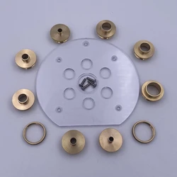 Set of Round Base Plate + 10PCS Brass Router Template Guide Bushings With Drilled Holes For Makita RP2301FC