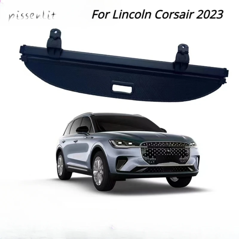 Rear Cargo Cover for Lincoln Corsair 2023 Leather Canvas Retractable Trunk Bulkhead Curtain Modified Accessories Organizador