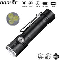 BORUiT ET20 2050LM Super Bright 3*LED Flashlight Type-c Rechargeable 6-Mode Torch Waterproof Emergency Camping Lantern
