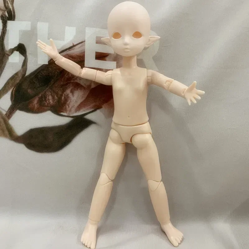 28cm Bjd Doll Toys 22 Moveable Jointed Cute Face Long Ears Nude Body Without Makeup 14MM Eyeball(not Included)