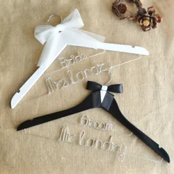Personalized Wedding Hanger Custom Bridal Hanger Personalised Name Hanger Bride Groom Bridesmaid Groomsmen Bridal Shower Gifts