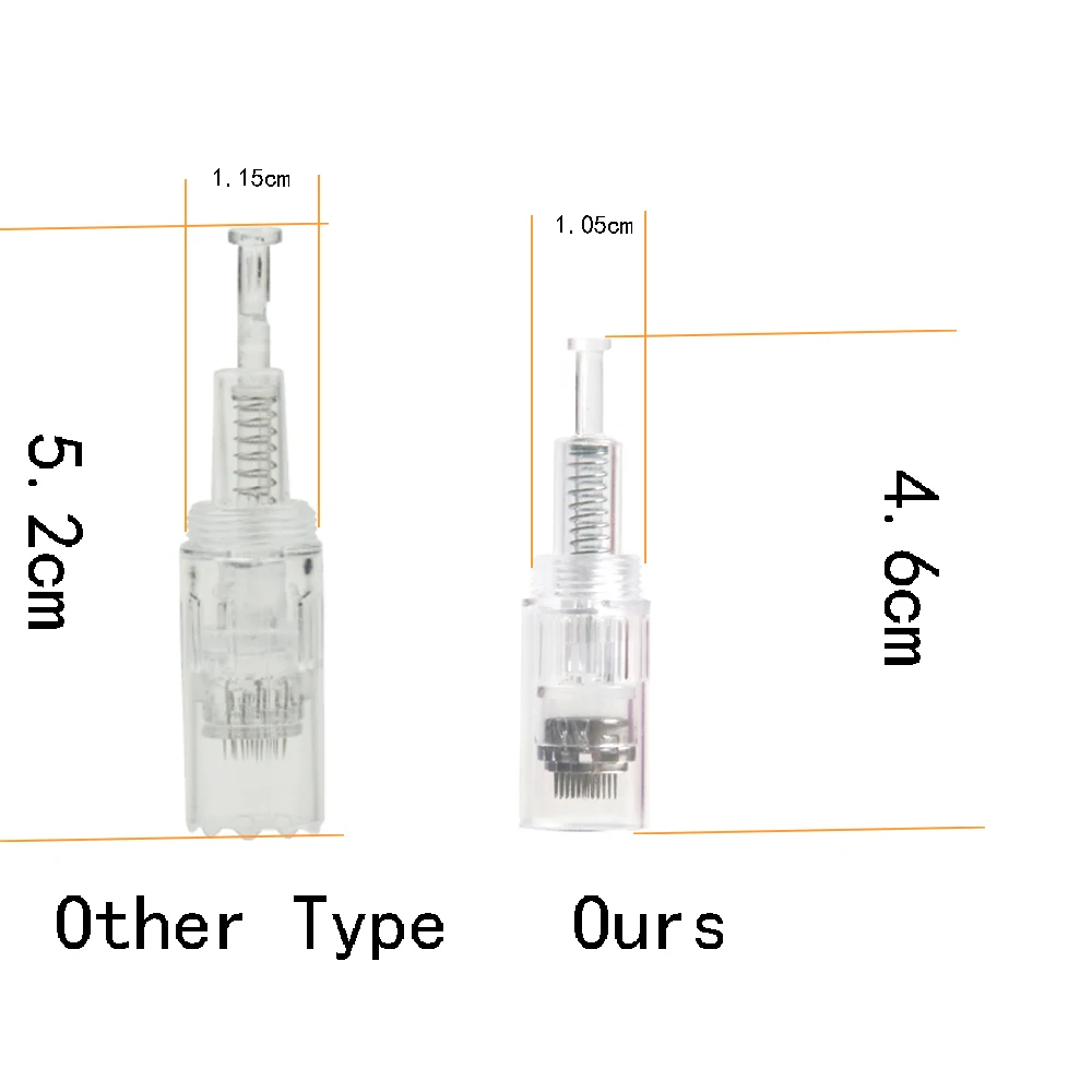 Substituição do cartucho do parafuso para a pena de Derma, micro agulha, 9 Pin, 12 Pin, 36 Pin, 3D, 5D Nano, 100, 50, 10Pcs