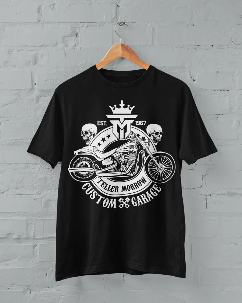 Teller Morrow Custom Garage T Shirt  of Sons TV Biker Motorcycle Jax Clay Cotton Luxury brand vintage oversized