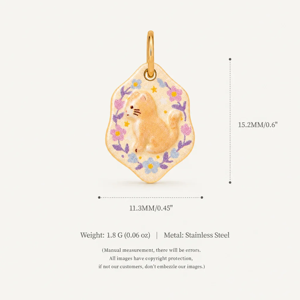 316 Edelstahl, wasserdicht, farbecht, niedliche und schlichte Katzen-, Eichhörnchen- und Lamm-Anhänger zum Selbermachen, Schmuckherstellung – Detail 5